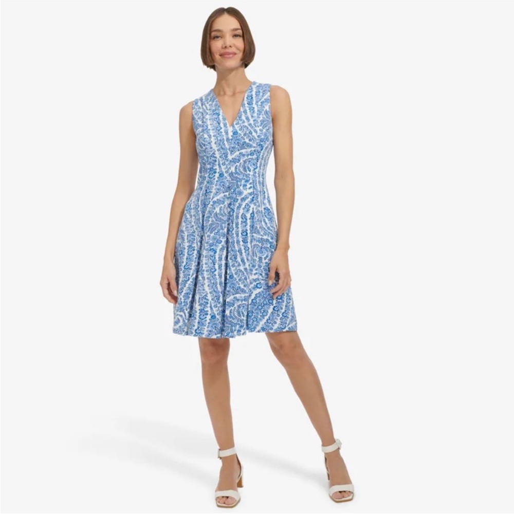 Tommy Hilfiger V-Neck Fit-and-Flare Dress, size 6